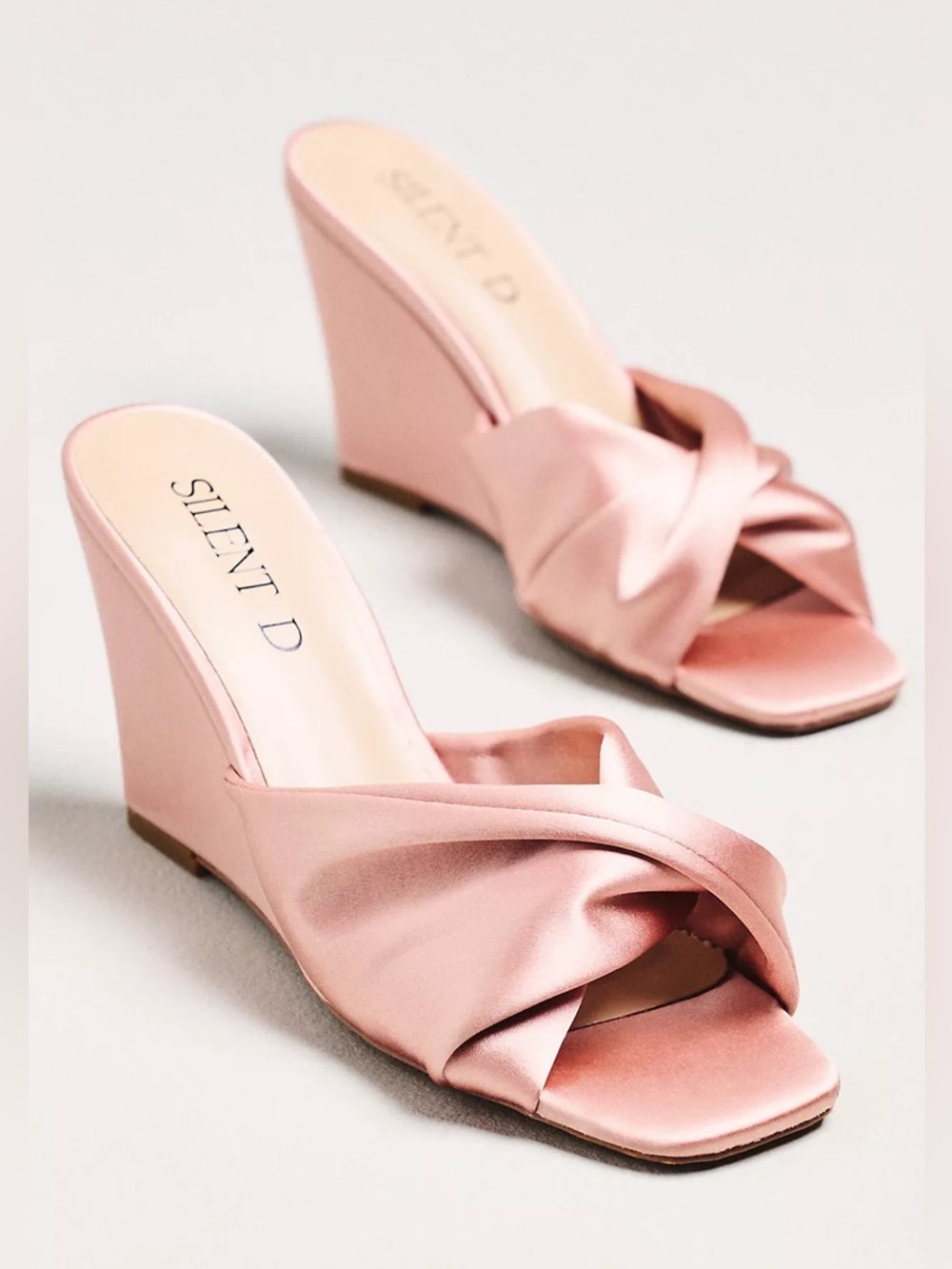 Silent D Katia Wedges - Pink Satin